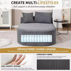 Okak Canapé-lit sans accoudoirs surdimensionné moderne, chaise longue en velours côtelé pour salon, appartement