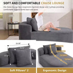 Okak Canapé-lit sans accoudoirs surdimensionné moderne, chaise longue en velours côtelé pour salon, appartement