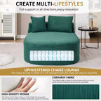 Okak Canapé-lit sans accoudoirs surdimensionné moderne, chaise longue en velours côtelé pour salon, appartement