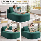 Okak Canapé-lit sans accoudoirs surdimensionné moderne, chaise longue en velours côtelé pour salon, appartement
