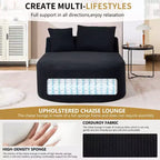 Okak Canapé-lit sans accoudoirs surdimensionné moderne, chaise longue en velours côtelé pour salon, appartement