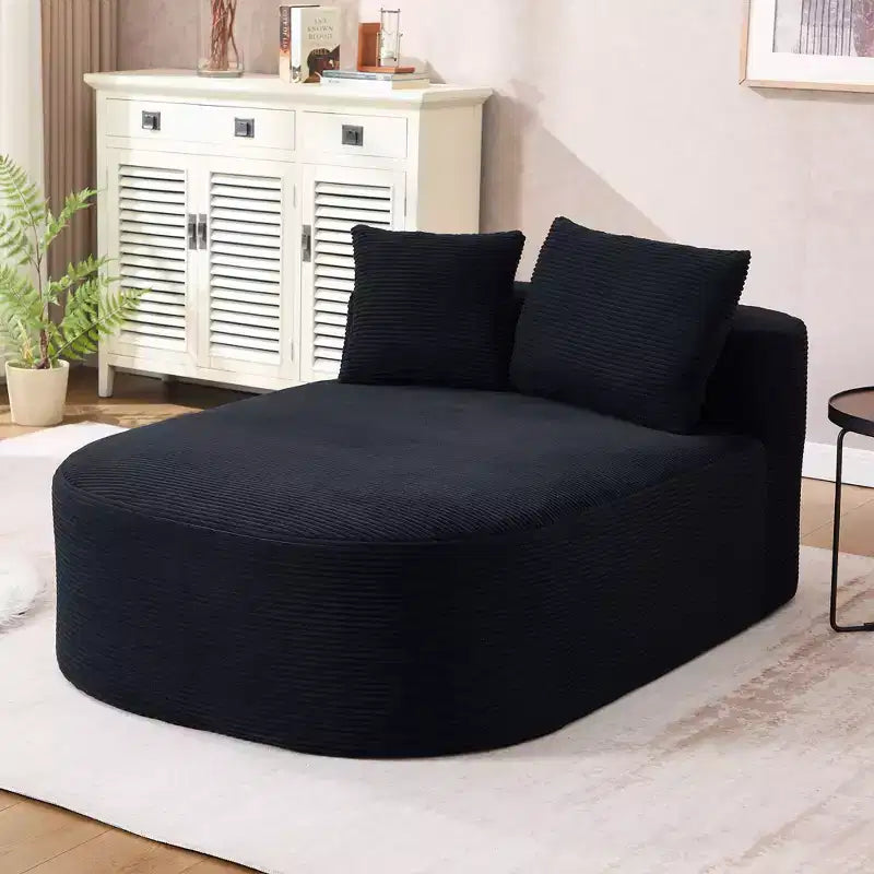Okak Canapé-lit sans accoudoirs surdimensionné moderne, chaise longue en velours côtelé pour salon, appartement