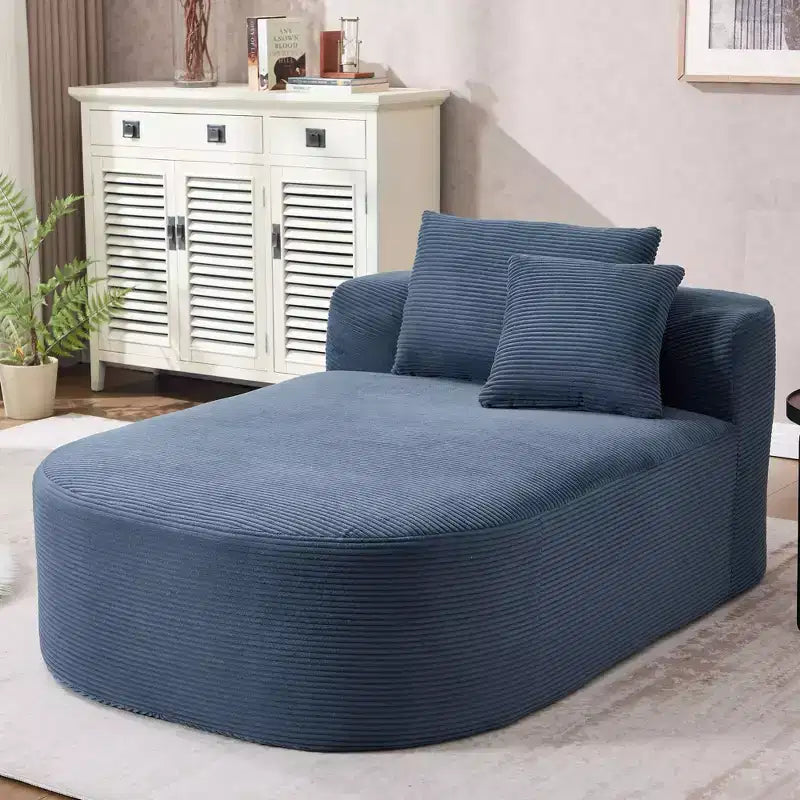 Okak Canapé-lit sans accoudoirs surdimensionné moderne, chaise longue en velours côtelé pour salon, appartement