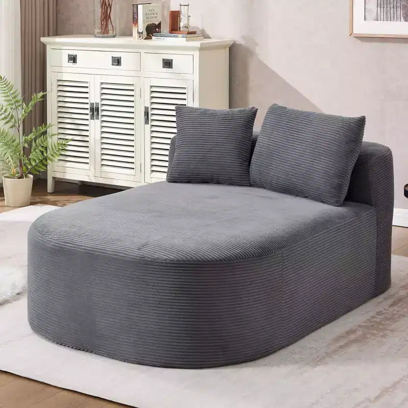 Okak Canapé-lit sans accoudoirs surdimensionné moderne, chaise longue en velours côtelé pour salon, appartement