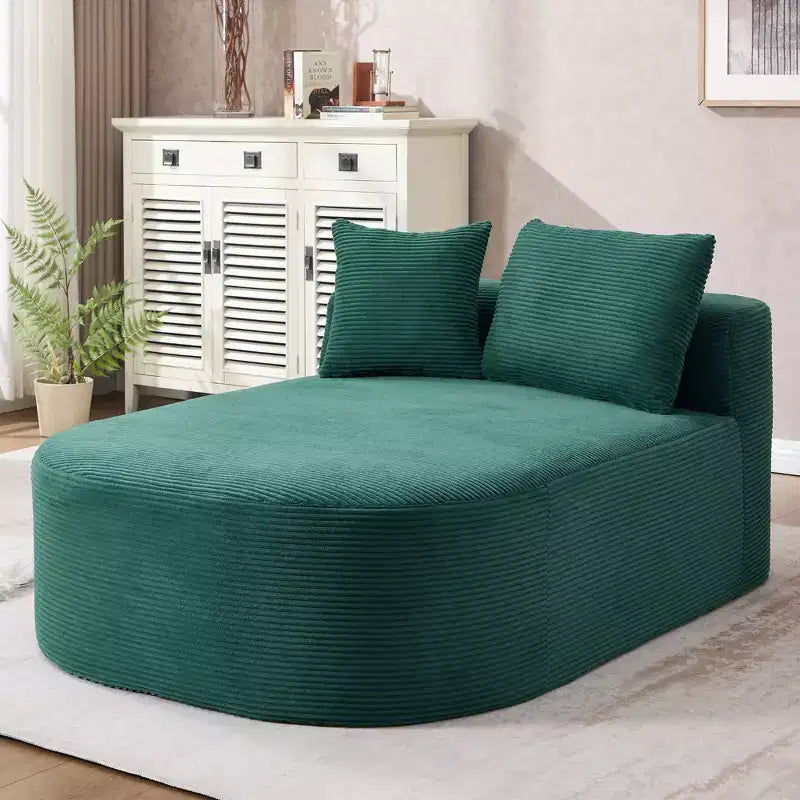 Okak Canapé-lit sans accoudoirs surdimensionné moderne, chaise longue en velours côtelé pour salon, appartement