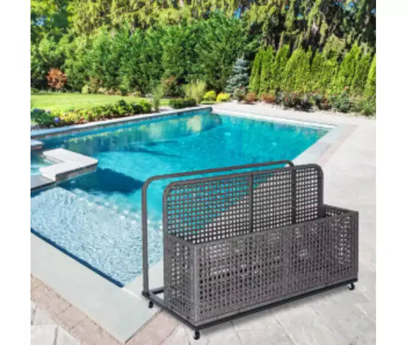 T8031 Étagère de rangement extérieure simple niveau pour piscine, PE + fer,
