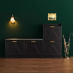 Meuble à chaussures de ferme avec banc et 4 tiroirs basculants, Armoire à chaussures avec banc et coussin confortable, Organiseur de chaussures d'entrée