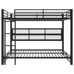 Luxystar Lit superposé en métal taille Queen avec 6 armoires de rangement ouvertes et LED 7 couleurs, noir
