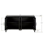 Buffet de salle à manger/crédence de ferme vintage de 152 cm, en bois vieilli avec portes ajourées - Panipeachy