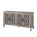 Buffet de salle à manger/crédence de ferme vintage de 152 cm, en bois vieilli avec portes ajourées - Panipeachy