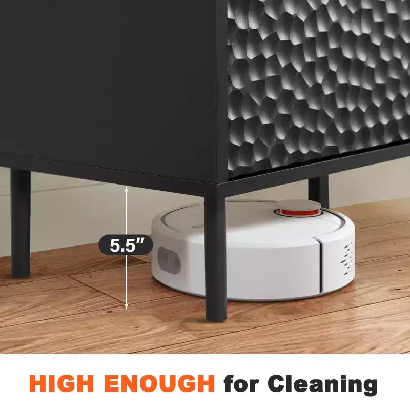 Meuble TV Moderne Bestier avec Étagères Réglables et Motif Nid d'Abeille