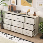 Commode de Rangement Large Rustique Hitow 9 Tiroirs 70,9" de Large pour Salon, Meuble TV, Organisateur de Chambre à Coucher