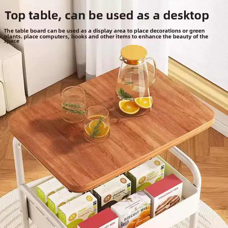 Chariot roulant à 3 niveaux avec plateau, desserte roulante en métal sur roulettes, chariot de rangement robuste avec crochets pour bureau, salle de classe, cuisine