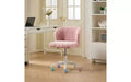 Chaise de bureau ergonomique TUYOHW avec assise large, chaise de vanité en laine d'alpaga artificielle avec dossier enveloppant, chaise de bureau pivotante réglable
