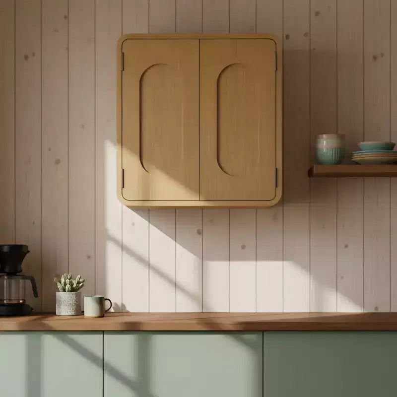 Meuble mural moderne Tenley Teamson Home avec rangement, étagère réglable et poignées encastrées