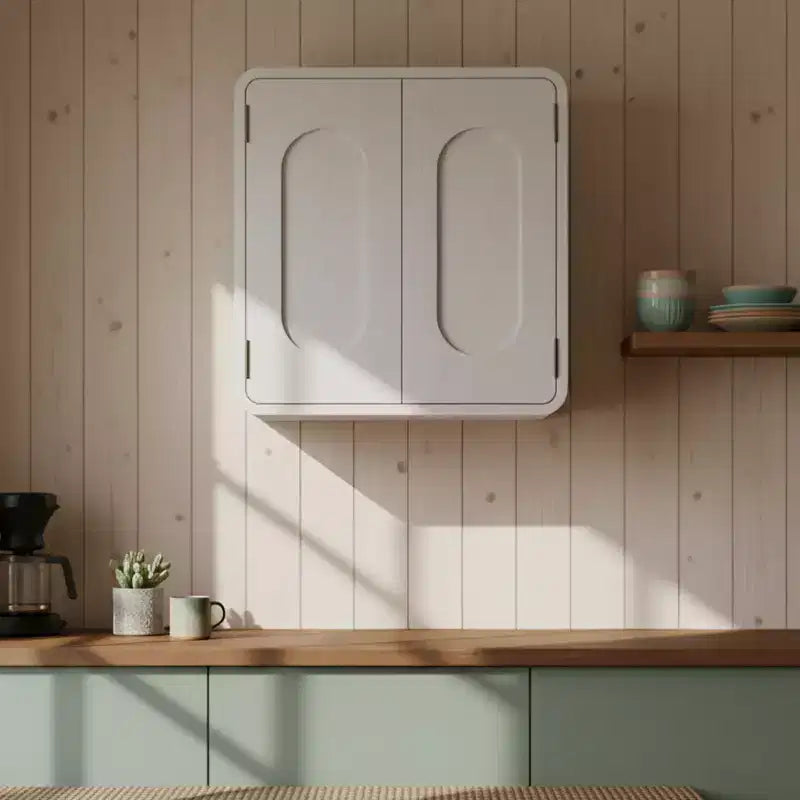 Meuble mural moderne Tenley Teamson Home avec rangement, étagère réglable et poignées encastrées