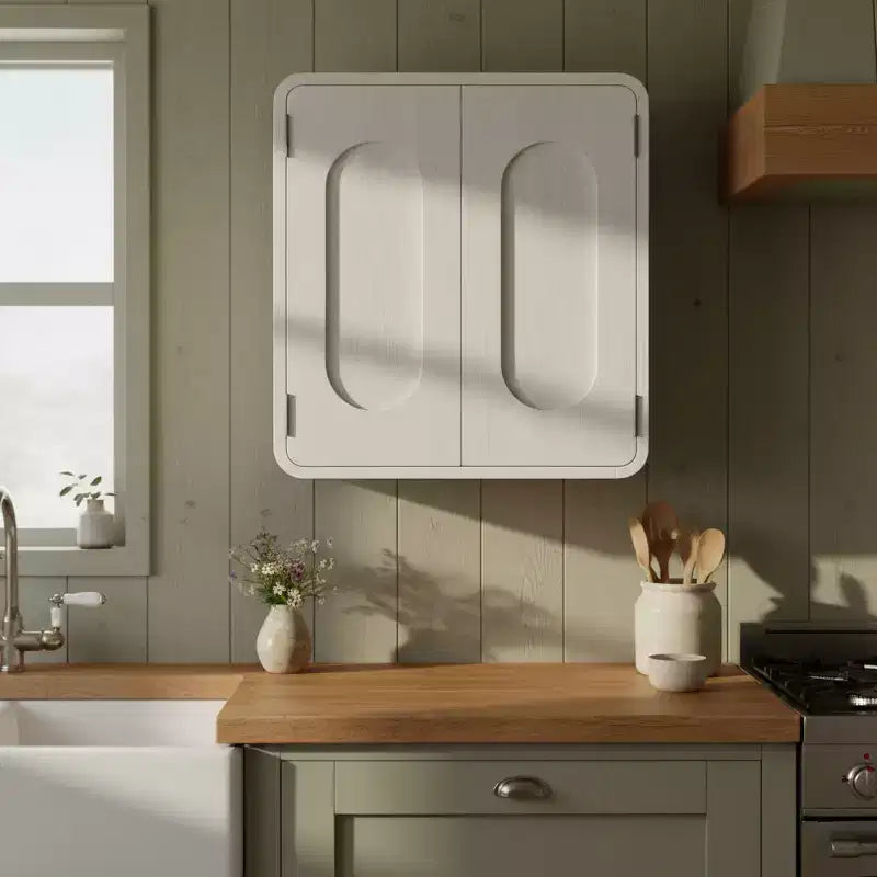 Meuble mural moderne Tenley Teamson Home avec rangement, étagère réglable et poignées encastrées