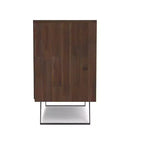 Mitchell Buffet rectangulaire moderne industriel 2 portes en bois d'acacia massif de 41 pouces de large, couleur marron charbon vieilli