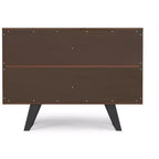 Mitchell Buffet rectangulaire moderne industriel 2 portes en bois d'acacia massif de 41 pouces de large, couleur marron charbon vieilli
