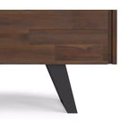 Mitchell Buffet rectangulaire moderne industriel 2 portes en bois d'acacia massif de 41 pouces de large, couleur marron charbon vieilli