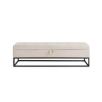 Banc de rangement Okak 58.6 avec base en métal et grand espace de rangement, banc d'entrée capitonné, banc de bout de lit pour salon, chambre à coucher
