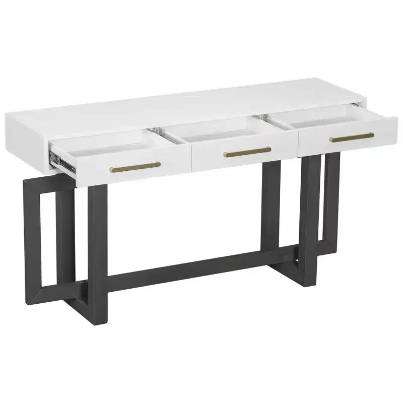 TUYOHW Console moderne avec 3 tiroirs de rangement, table d'entrée extra longue de 145 cm pour entrée, couloir, salon, foyer
