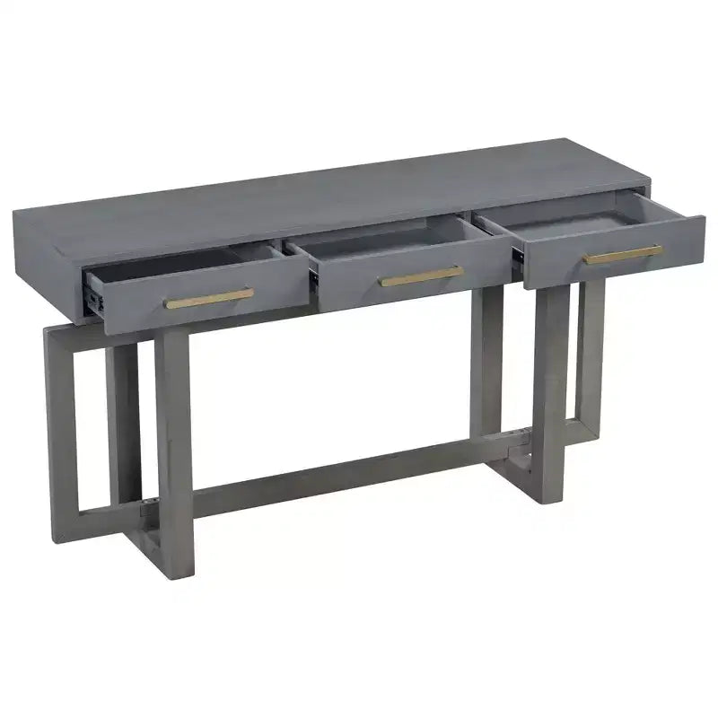 TUYOHW Console moderne avec 3 tiroirs de rangement, table d'entrée extra longue de 145 cm pour entrée, couloir, salon, foyer