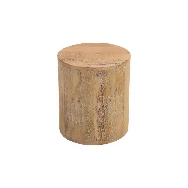 HomeRoots Table d'appoint ronde à pieds croisés en bois massif marron 24 po