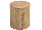 HomeRoots Table d'appoint ronde à pieds croisés en bois massif marron 24 po