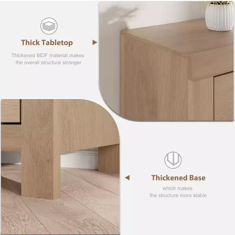 Meuble TV pour téléviseurs de 75/80 pouces, meuble de divertissement de 70 pouces de long avec 6 tiroirs et étagère pour barre de son, console multimédia pour salon et chambre