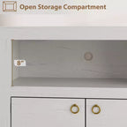 Meuble TV pour téléviseurs de 75/80 pouces, meuble de divertissement de 70 pouces de long avec 6 tiroirs et étagère pour barre de son, console multimédia pour salon et chambre
