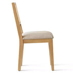 Lot de 2 chaises de salle à manger modernes sans accoudoirs avec dossier en rotin tressé et cadre en bois, chaises d'appoint élégantes pour cuisine ou salle à manger - Panipeachy
