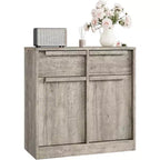 Grand meuble de rangement avec panneaux imitation bois, Rangement multifonctionnel pour la cuisine, la salle à manger et le salon