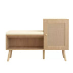 Banc de rangement à chaussures 2 en 1 avec 2 étagères réglables et coussin d'assise amovible, banc d'entrée moderne, organisateur de rangement à chaussures