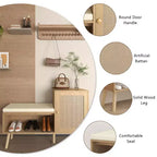 Banc de rangement à chaussures 2 en 1 avec 2 étagères réglables et coussin d'assise amovible, banc d'entrée moderne, organisateur de rangement à chaussures