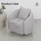 Chaise d'appoint pivotante TUYOHW, fauteuil club rotatif avec coussin de dossier, cadre en bois massif, chaise rembourrée en tissu teddy pour salon, chambre, bureau