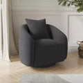 Chaise d'appoint pivotante TUYOHW, fauteuil club rotatif avec coussin de dossier, cadre en bois massif, chaise rembourrée en tissu teddy pour salon, chambre, bureau