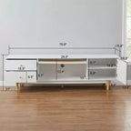 Meuble TV JVNOXK de 70 pouces pour téléviseurs de 80 pouces et moins, console TV minimaliste avec tiroirs, meuble multimédia pour salon et chambre à coucher