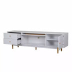 Meuble TV JVNOXK de 70 pouces pour téléviseurs de 80 pouces et moins, console TV minimaliste avec tiroirs, meuble multimédia pour salon et chambre à coucher