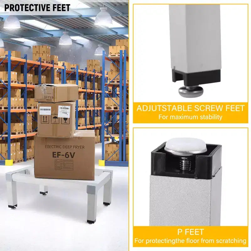 Support de rayonnage en aluminium avec une capacité de 450 kg, étagère alimentaire de sol commerciale pour restaurants, cuisines, magasins