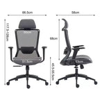 Chaise de bureau ergonomique TUYOHW avec dossier haut en maille, inclinable à 120° et pivotante à 360°, chaise d'ordinateur à base en nylon avec roulettes, hauteur réglable