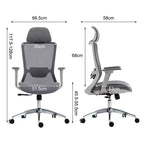 Chaise de bureau ergonomique TUYOHW avec dossier haut en maille, inclinable à 120° et pivotante à 360°, chaise d'ordinateur à base en nylon avec roulettes, hauteur réglable