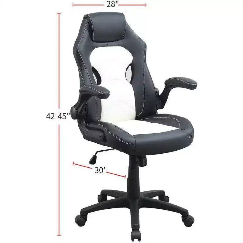 Chaise de jeu pivotante TUYOHW avec hauteur réglable et roulettes, chaise de bureau ergonomique pour jeux vidéo pour le bureau et la maison, chaise de loisirs rembourrée