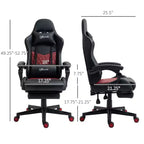 Chaise de jeu pivotante TUYOHW 300 lbs avec hauteur réglable, oreiller lombaire et appui-tête, fauteuil inclinable de bureau ergonomique pour le bureau et la maison, noir