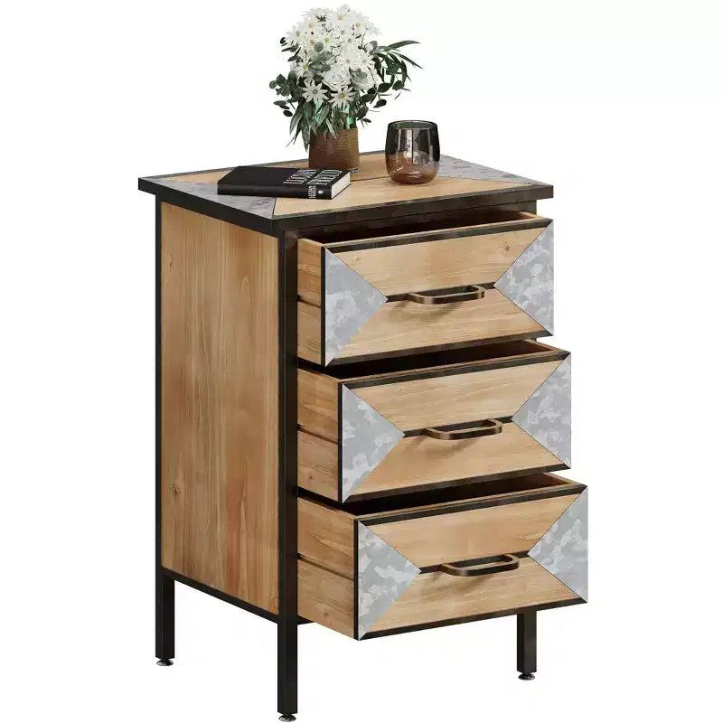 Meuble de rangement moderne en bois à 3 tiroirs, Console autonome, Organisateur polyvalent pour Entrée, Chambre, Couloir et plus
