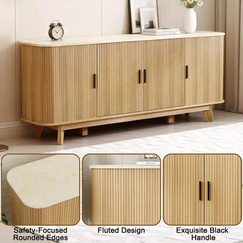 Meuble de buffet Dyonery avec armoire de rangement, armoire à couverts avec étagères réglables, convient aux salons