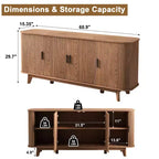 Meuble de buffet Dyonery avec armoire de rangement, armoire à couverts avec étagères réglables, convient aux salons