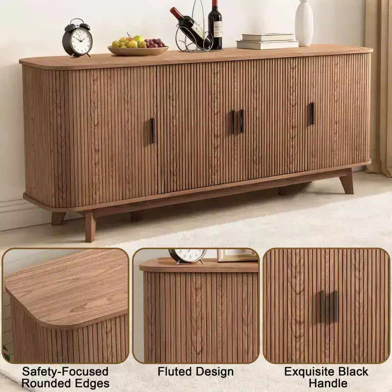 Meuble de buffet Dyonery avec armoire de rangement, armoire à couverts avec étagères réglables, convient aux salons
