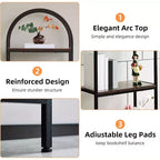 Étagère arquée à 4/5 niveaux – Unité de rangement industrielle à étagères ouvertes avec cadre métallique robuste, présentoir autonome pour la décoration du salon ou de la chambre.