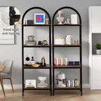 Étagère arquée à 4/5 niveaux – Unité de rangement industrielle à étagères ouvertes avec cadre métallique robuste, présentoir autonome pour la décoration du salon ou de la chambre.